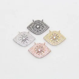 Charms 5st Micro Pave CZ Clear Cubic Zirconia Jewelry Making Metal Copper Horse Eye Connector Pärlor Salband Fynd