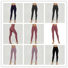 2021 LU Women Cross-Tight Fitness Yoga Pants High Waist Sports Gym Wear Girls 레깅스 탄성 숙녀 전체 전체 타이츠 운동 271s