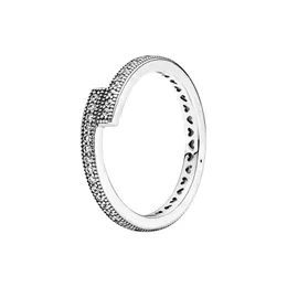 Сверкающее перекрывающееся кольцо с оригинальной коробкой для Pandora Real Sterling Silver Wedding Jewelry для женщин Мужчины Розовое Золото Cz Diamond Griban