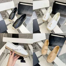 Desinger Scarpe casual da donna Scarpe eleganti con fondo in canapa Scarpe da pescatore alla moda Espadrillas Mocassini Muli comodi e traspiranti con scatola