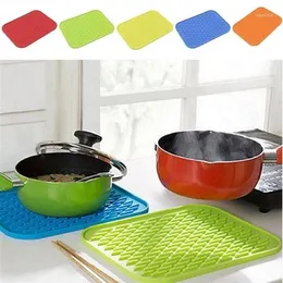 Table Mats Silicone Holder Mat Kitchen Heat Non-slip Resistant Trivet Pot Tray Straightener Insulation With Rich Colors