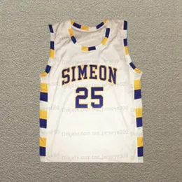커스텀 벤 윌슨 #25 고등학교 농구 저지 화이트 바느질 모든 이름 번호 크기 S-4XL