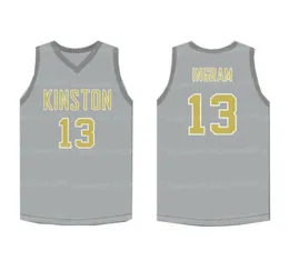 Anpassad throwback B Ingram #13 High School Basketball Jersey Gray Sy Ny Name Number Size S-4XL