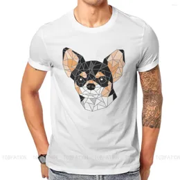 Camisetas masculinas chihuahua cães de estimação amantes de cães pura camiseta de algodão preto vidro de vidro elegante camise
