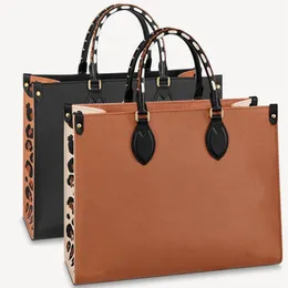 YQ M58522 Designer Totes Frauen PM OnTheGo Einkaufstasche PU Echtes Leder Prägung Leopardenmuster Luxus Handtasche Geldbörse Tote Should219K