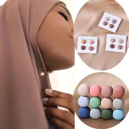 Brooches Magnetic Hijab Scarf Buckles Strong Metal Magnet Pins For Muslim Women Head Scarves Accessories Macaron Solid Color Shawl Clip