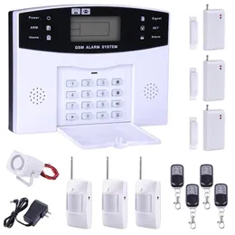 2016 NIEUW Home Alarm System GSM SMS Burglar Security Alarm System Wireless LCD -schermdetectorsensor Kit233y