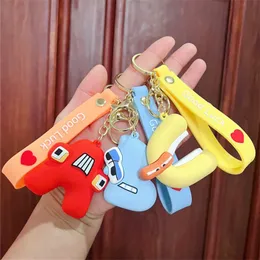 Cartoon-Schlüsselanhänger mit PVC-Buchstabenform, Designer-Schlüsselanhänger aus Baumwolle, niedlicher Plüsch-Auto-Schlüsselanhänger, modischer Anhänger, 11 Farben, waschbar, Geschenke, schön, zum Halten geeignet
