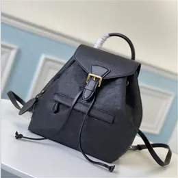 2021 Backpack School Bags Shoulder Bags Removable Shoulder Strap Cowhide Genuine Leather Fashion Letter Pattern String Black High 1824