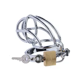 Beauty Items camaTech BDSM Metal Chastity Cage Stainless Steel Cock with Penis Bondage Sleeve Ring Men Device Belt Lock sexy Toy