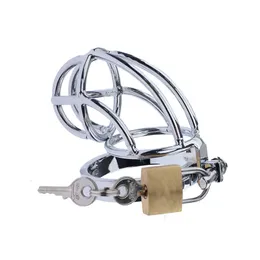 Skönhetsartiklar Camatech BDSM Metal Chastity Cage rostfritt stål kuk med penis bondage hylsa ring män enhet bälte lås sexig leksak