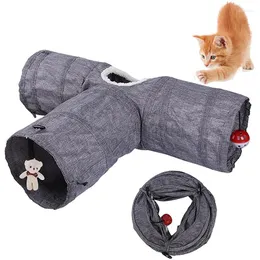 Cat Toys Tunnel Pet Tube Play قابلة للطي تفاعلية داخلية في الهواء الطلق لكرات جرو كيتي الكلاب تخفي دار التدريب