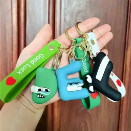 Cartoon Keychain Party Favor with PVC Letter Shape Cotton Designer Keyring Cute Plush Car Key Chain Charm Fashion Pendant 11 Colors Washable Gifts Party