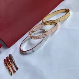 Bracelete feminina Diamante de ouro na moda novo ouro rosa 316l Pulseira de parafuso de a￧o inoxid￡vel com chave de fenda e caixa original nunca perca as pulseiras