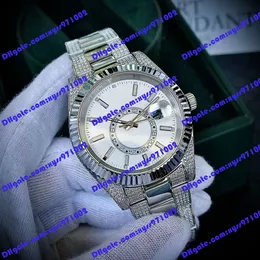Hochwertige Herrenuhr 2813, automatische mechanische Uhr m326933, 41 mm, weißes Zifferblatt, silberne Edelstahl-Armbanduhr, Diamantarmband, Saphirglas, 326934 Uhren
