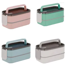 Set di stoviglie Scatole Bento per scatola da pranzo per adulti Bambini bambini Durevole Pasto in movimento a prova di perdite Senza BPA - Materiale sicuro