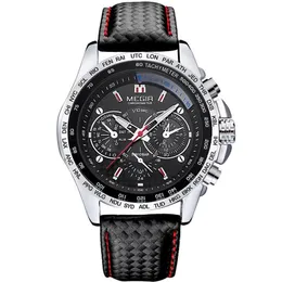 Megir męskie zegarki Top marka luksusowy kwarc trzypunktowy na rękę mody mody mody mody, świecącego wodoodporne zegar Relogi2406
