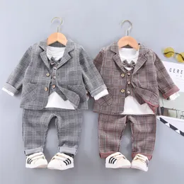 3PCS Boys Clothing set Gentleman Clothes Spring Kids Boys Cotton Suit T-Shirt Pants Baby Formal Clothing Infant Tracksuit