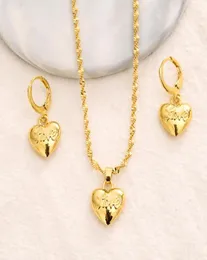 Set di orecchini da collana dorata Donne Regali Dubai Love Heart Jewelry Sets Bridal Facms Girls Girl Oretrings3416344