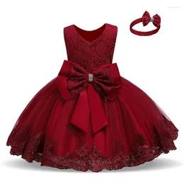 Sukienki dla dziewczynek dziewczynek elegancka sukienka księżniczki niemowlę urodziny maluch suknia balowa suknie do chrztu Vestido