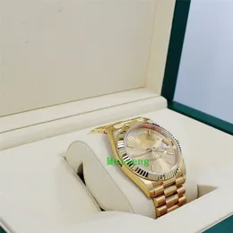 럭셔리 손목 시계 브랜드 새로운 40mm 하루 날짜 228238 18K 옐로우 골드 샴페인 스틱 다이얼 새
