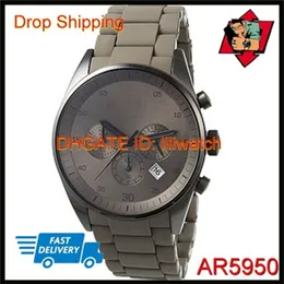 100% Japan Movement Dropship New Grey Silicon Chronograph Lovers Senaste klockan AR5950 AR5951297G