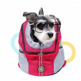 Capas de assento de carro de cachorro Pet Outdoor Carrier Backpack Double ombro de ombro de gato Bolsa frontal Travel Breatable Travel Carry