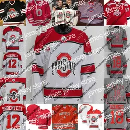 Koszulki hokejowe koszulki hokejowe Ohio State Buckeyes Hockey Jersey Jake Wise Stephen Halliday Travis Treloar Kamil Sadlocha Mason Lohrei