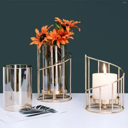 Candle Holders Nordic Romantic Luxury Iron Candlestick Decor Living Room Table Candlelight Dinner Props Use For LED Vase