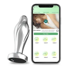 Skönhetsartiklar Bluetooth Anal Plug -app Vibrator Wireless Remote Control Butt Prostate Massager Trainer Sexiga leksaker för kvinnor män vuxen