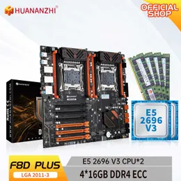 HUANANZHI F8D PLUS LGA 2011-3 Motherboard Intel Dual CPU with Intel XEON E5 2696 V3 2 with 4 16G DDR4 RECC memory combo kit set