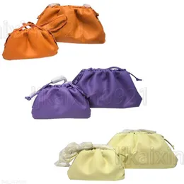 Женщина -дизайнерская сумочка B кожаная облачная сумка мода мягкая курпл -пельменя