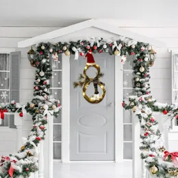 Decorações de Natal 2022 Hang Decoration Lights LEDS Snowman Wreath Wreath Rattan Circle Door Tree Home Tree