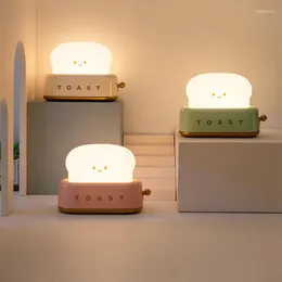 야간 조명 LED 어린이 조명 토스터 램프 충전 빵 메이커 침실 장식 기분 수면 램프 참신 조명