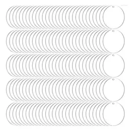 سلاسل المفاتيح 4XBE 200 قطعة سلسلة مفاتيح من الأكريليك الشفاف فراغات دائرية الشكل بلاستيك شفاف ساحر فارغ لمشاريع الحرف اليدوية بنفسك