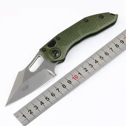 High End Automatyczne taktyczne składanie noża D2 Stone Wash Bor T6061 Aluminiowy uchwyt EDC Pocket Knves Folder Survival Nóż Green231R