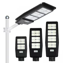 Lampione solare tutto in uno 100W 200W 300W IP65 Sensore di movimento impermeabile Illuminazione intelligente Luce esterna con telecomando e palo