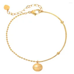 Anklets 316L Stainless Steel Ins Cool Wind Round Anklet Ladies Fashion Trend High Jewelry Beach Association Sab680