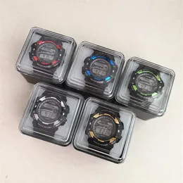 5 قطع لكل قطعة سيليكون شريط المقاوم للصدأ الغطاء الخلفي Digital Distract Sport Man Digital Watches Box Box as PO G2469