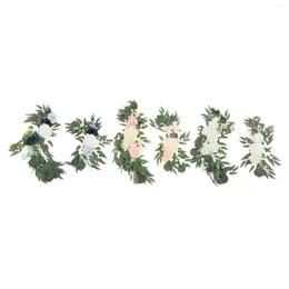 装飾的な花2ピースウェディングアーチキットハンギングホリデーカーのための花柄のアレンジウェルカムサインバンケット