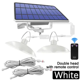 Double Head Solar Garden Lights Pendant Light Outdoor Indoor Lamp med linje för Camping Garden Yard