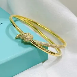 Luxury Women's bracelet Designer tennis live Knot encrusted with Diamond 925 Silver 18K Rose Gold bracelets Top women party jewelry