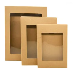 Present Wrap 6 PCS/Lot Black and White Kraft Paper Gift Box Birthday Wedding Party för gäster Rekvisita Hemdekorationer Lagring