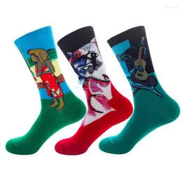 Men's Socks IENY Happy Men Funny Art Dress Summer Fashion Set Print