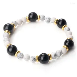 Strand Classic 6mm10mm Beads Bracelet Charm Shiny Black Tiger Eye Malachite Lava Stone Stone Procelets for Women Men Jewelry