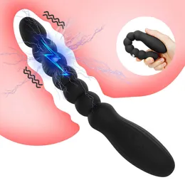 Articles de beauté Choc électrique Plug anal Stimulateurs de la prostate G-spot Massager Fesses Femelle Masturbateur Perle Érotique sexy Jouets pour Couple