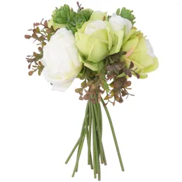 Flores decorativas Decoração de casamento artificial Decoração de casamentos Faux Vaso pendurado Homefiller simulado Filas de Natal Rosesbouquet Decor