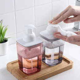 Vorratsflaschen 420 ml klare schäumende Seifenpumpe Badezimmer Tragbarer flüssiger Gesichtsreiniger Shampoo-Spender Drücken Sie Typ Mousse-Schaumflasche