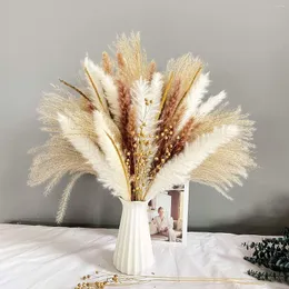 装飾的な花90パックデコレーション天然ドライフラワーパンパスグラスグラスブーケ自由hoho装飾ホームウェディングホリデーパーティーの装飾