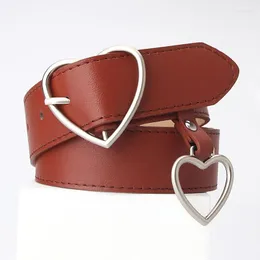 Belts Love Pin Buckle Belt Simple Fashion Ladies Heart-shaped Women's For Dress Jeans